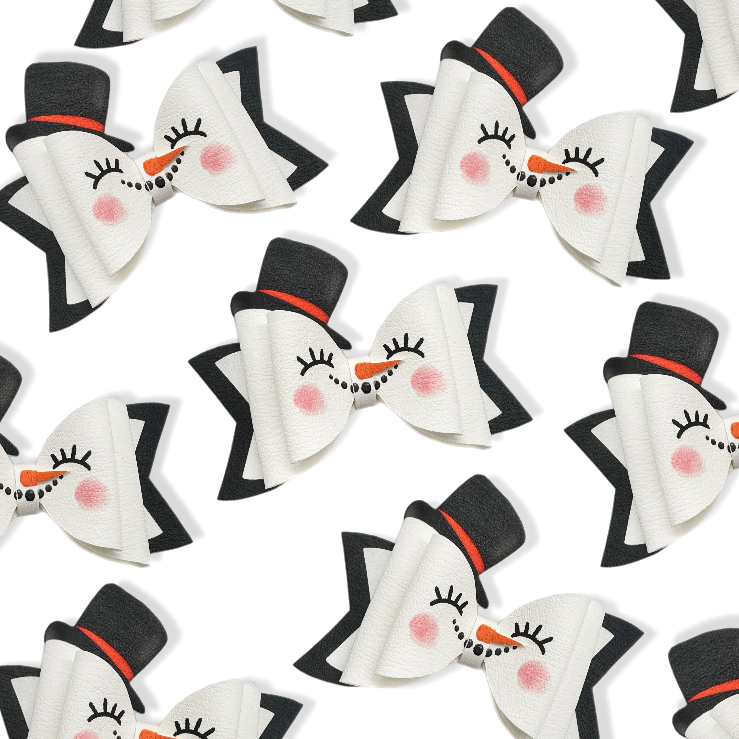 Chilly the Snowman Faux Leather DIY Hair Bow Loops & Craft Cutout Sheets