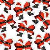 Santa Hat, Belt & Boots Faux Leather DIY Hair Bow Loops & Craft Cutout Sheets