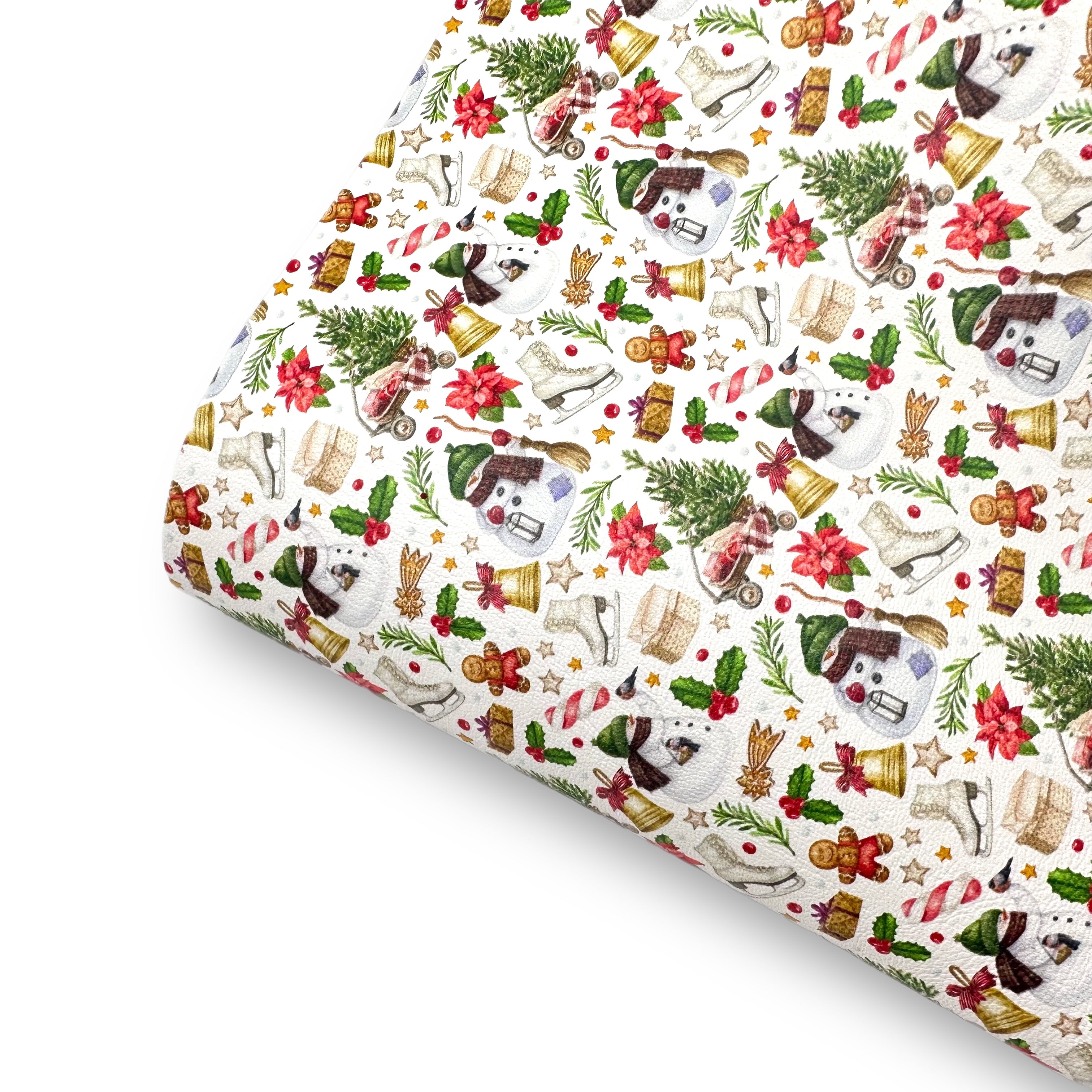 Traditional Christmas Premium Faux Leather Fabric Sheets