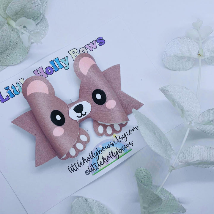 Little Woodland Bears Faux Leather DIY Hair Bow Loops & Craft Cutout Sheets