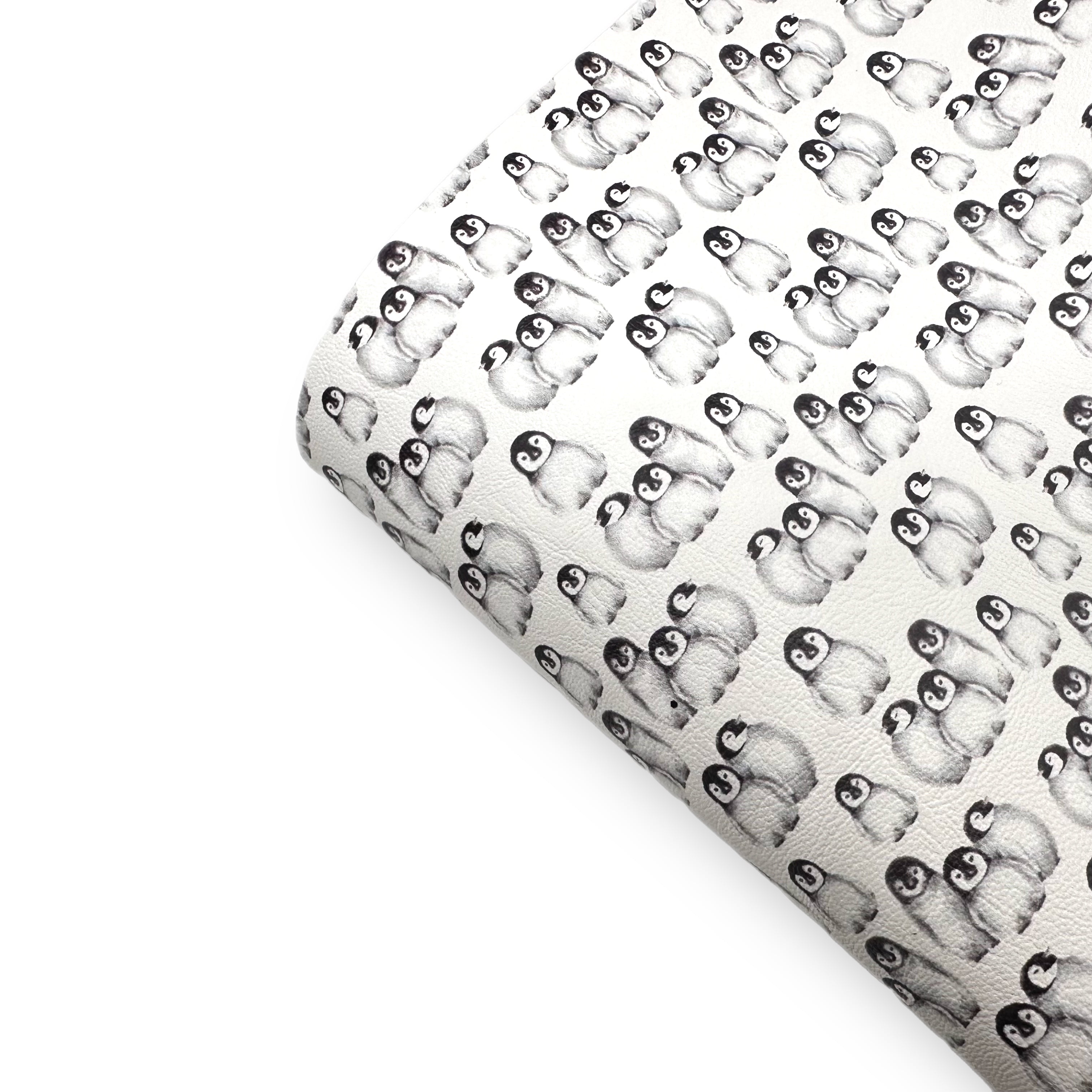 Penguin Family Premium Faux Leather Fabric Sheets