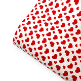 Santa Hearts Premium Faux Leather Fabric Sheets