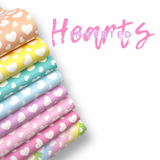 Perfect Pastel hearts Inverted Premium Faux Leather Fabric Collection