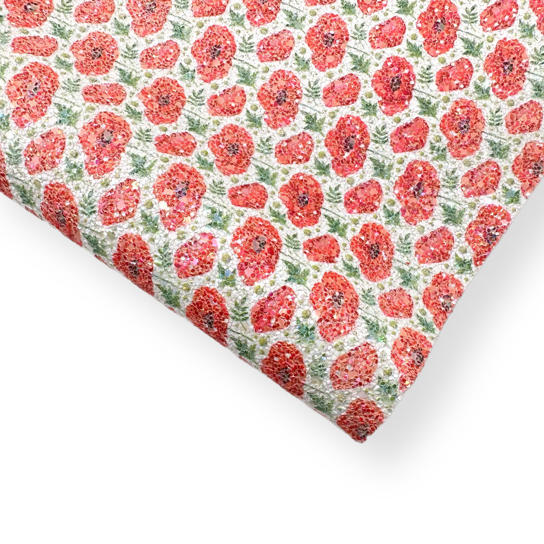 Always be a Poppy Printed Chunky Core Glitter Fabric