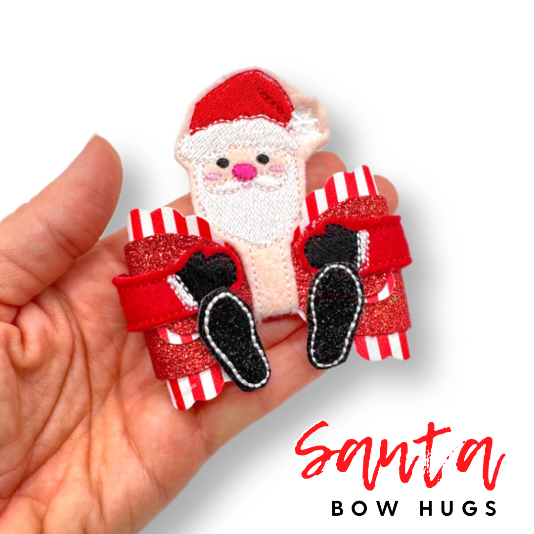 Santa Claus Bow Hug Wrap Around & Pops Feltie Set