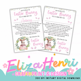 Girls Pink Easter Bunny Wreath Certificate Digital Download