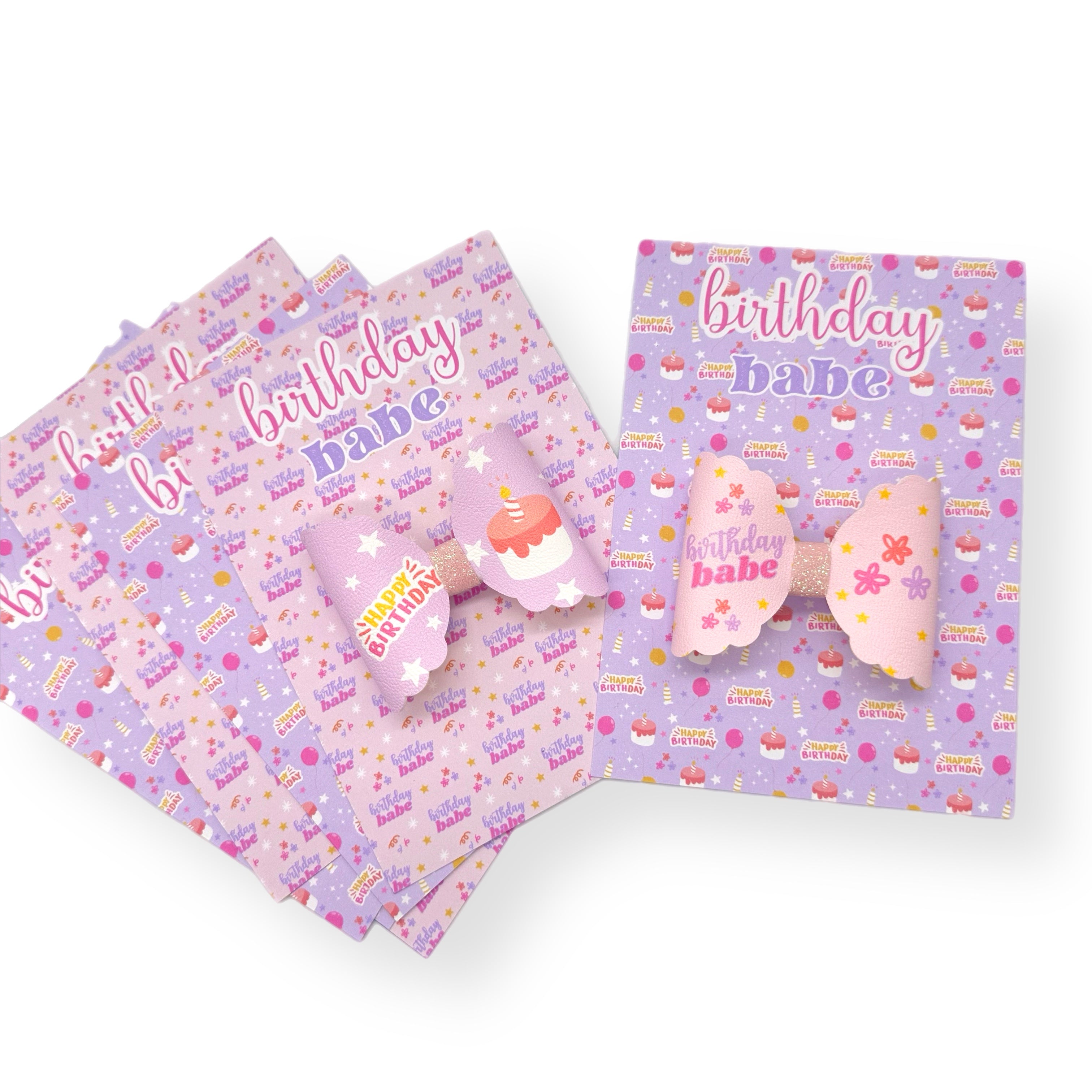 Birthday Babe Bow Cards- Pack of 4