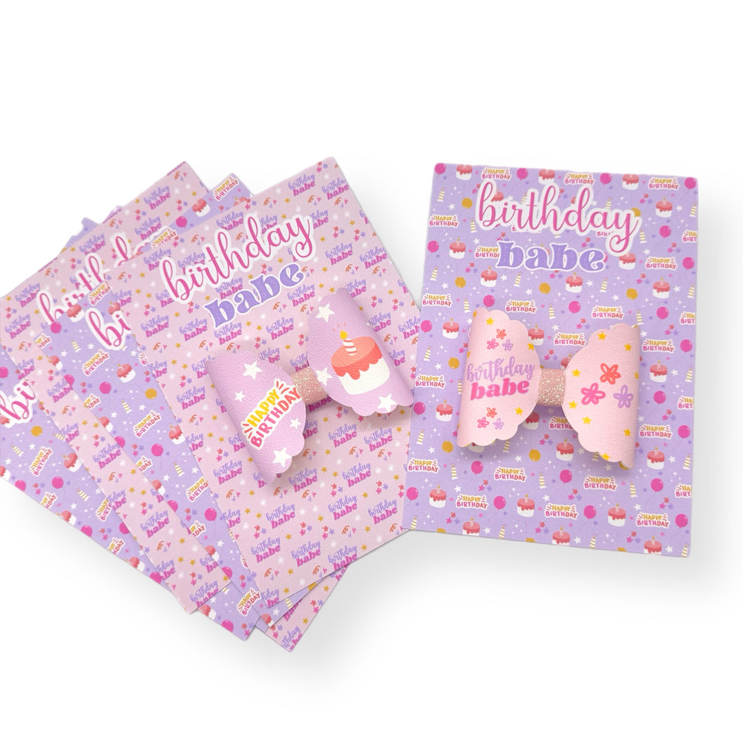 Birthday Babe Bow Display Cards- Single OR Pack of 4