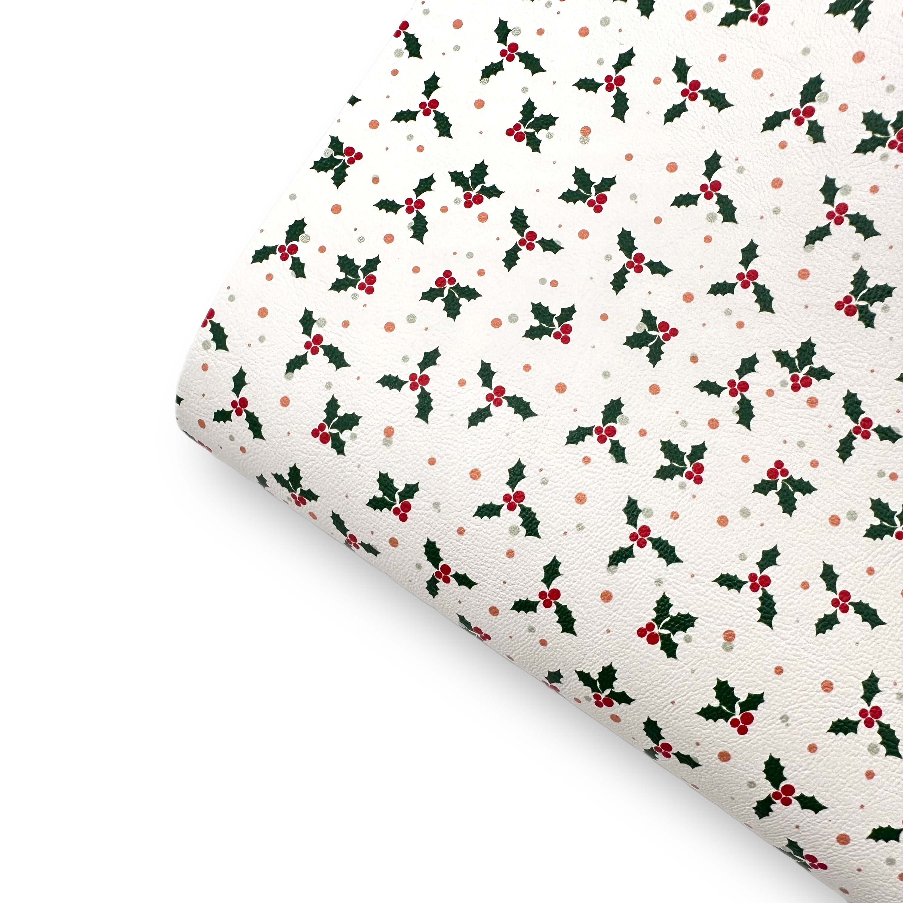Deck the Halls with boughs of Holly Premium Faux Leather Fabric Sheets