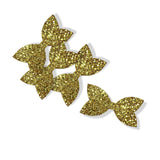 24k Gold Pre Cut Chunky Glitter Bow Tails & Centres 3.5”- 4 Pack