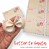 Letter to Santa Faux Leather DIY Pinch Hair Bows & Craft Cutout Sheets