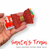 Santa Train DIY Bow Tails ONLY Faux Leather Craft Cutout Sheets