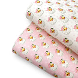 Pink Vintage Santa Smaller Print Premium Faux Leather Fabric Sheets