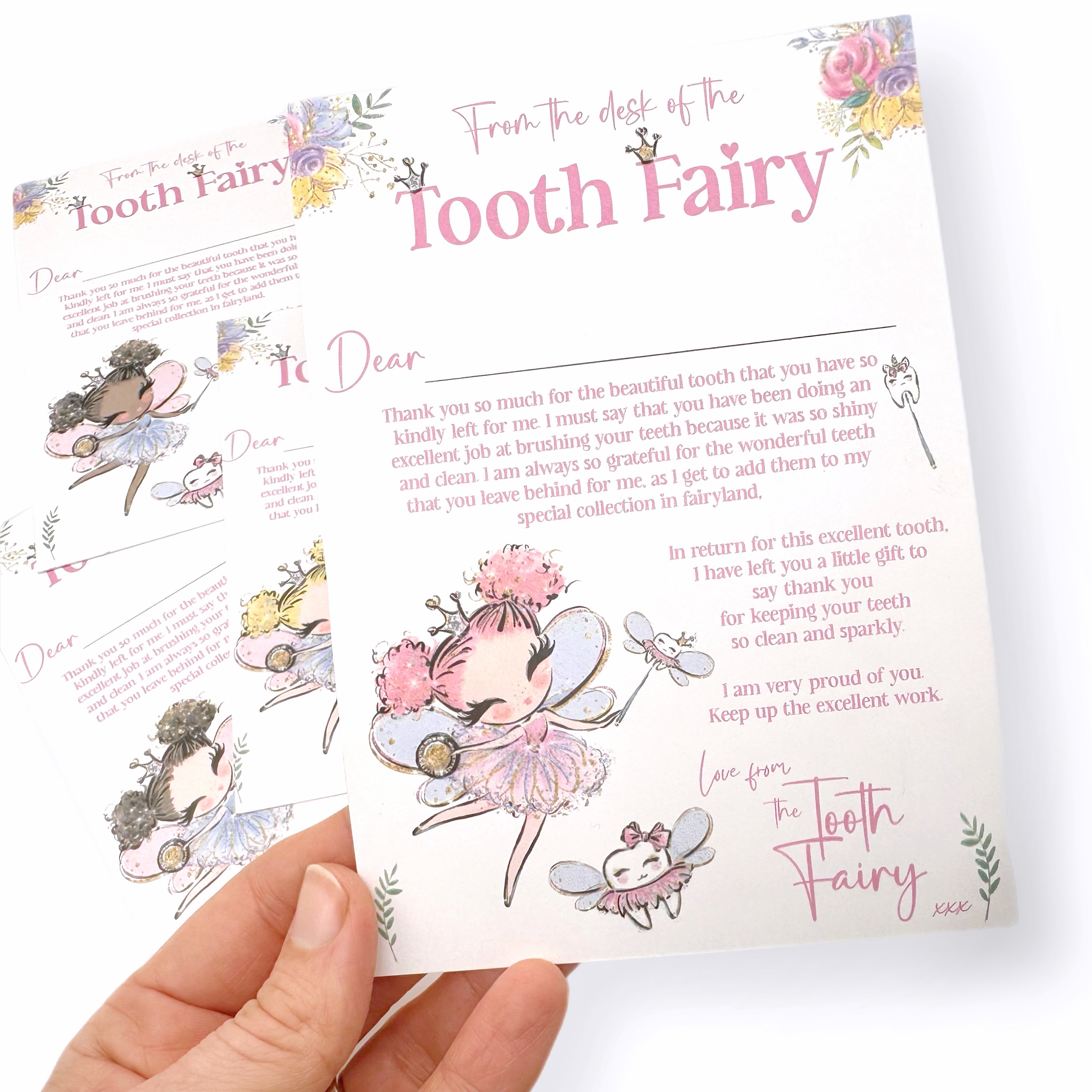 Tooth Fairy Girls A6 Cards- Pack of 4