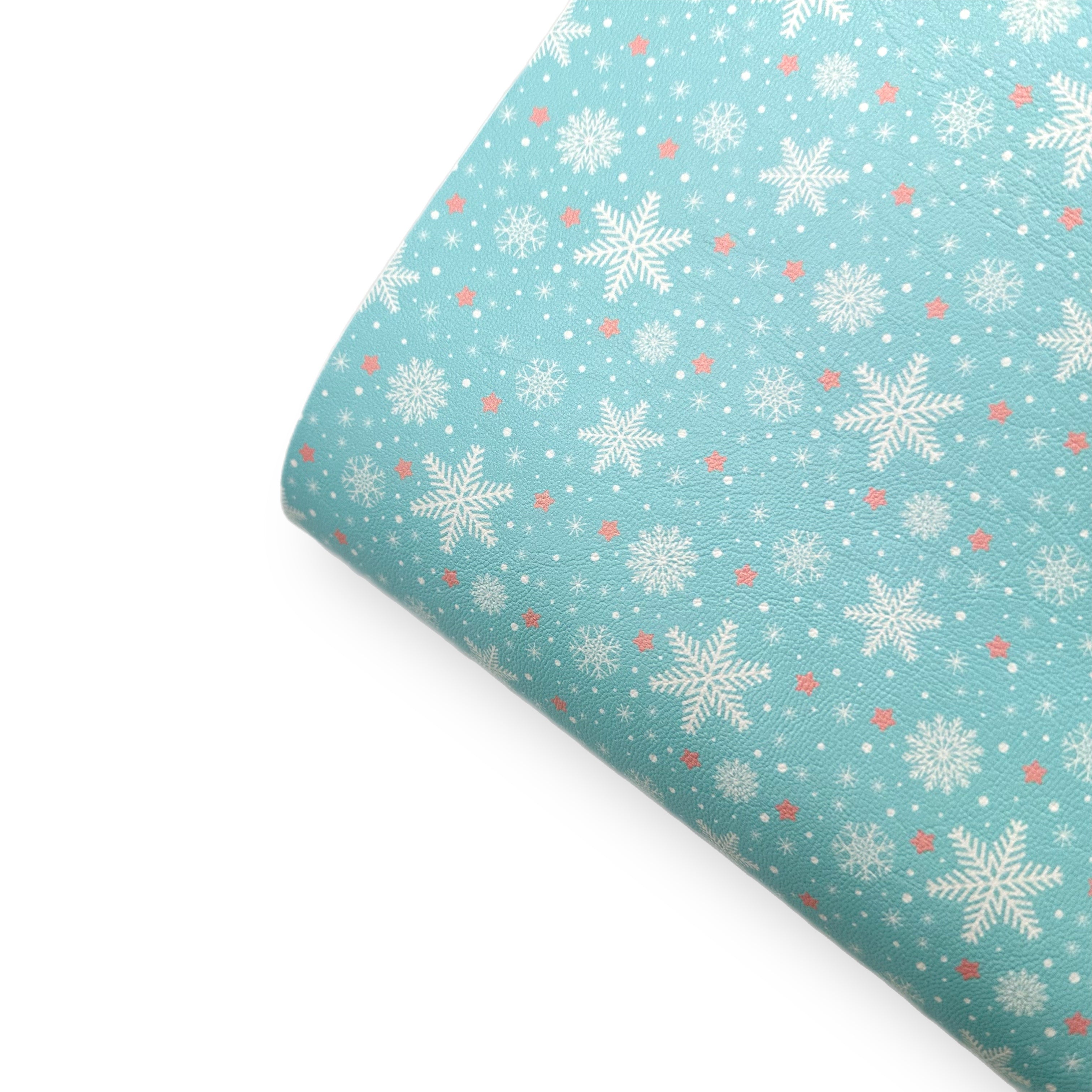 Frosty Snowflake Premium Faux Leather Fabric Sheets