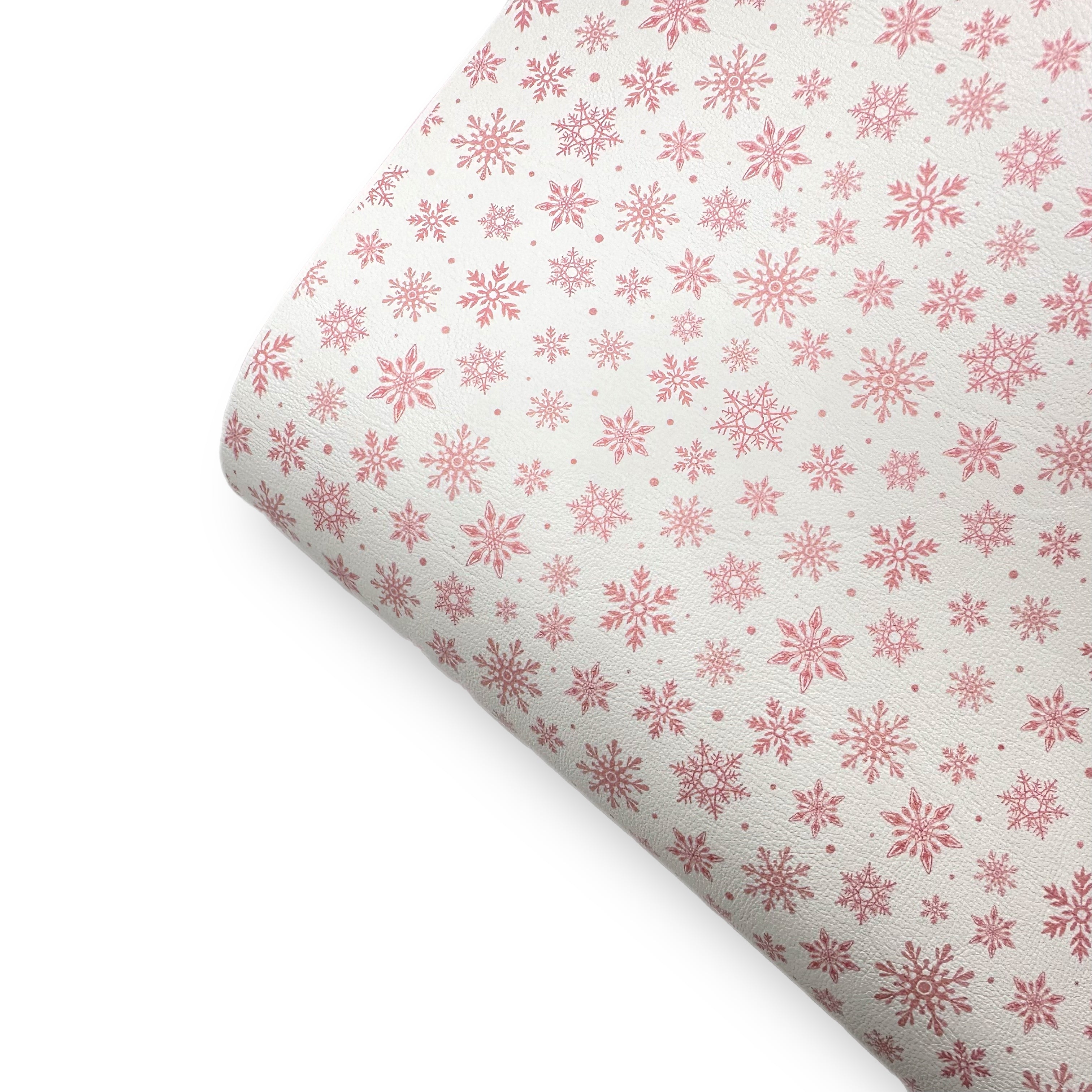Pink Snow Fall Premium Faux Leather Fabric Sheets