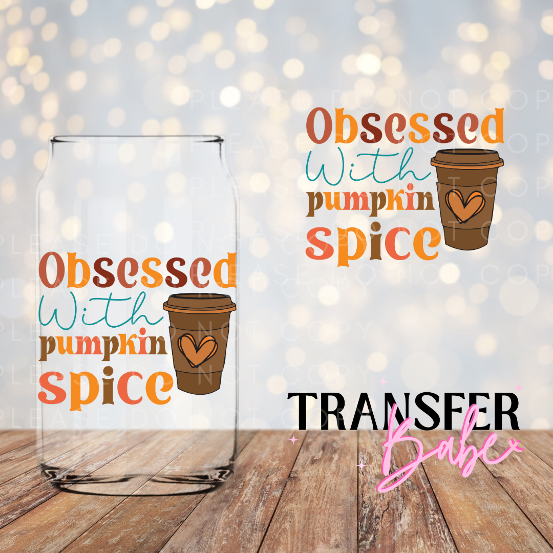 Obsessed with Pumpkin Spice Vinyl Cup Decal