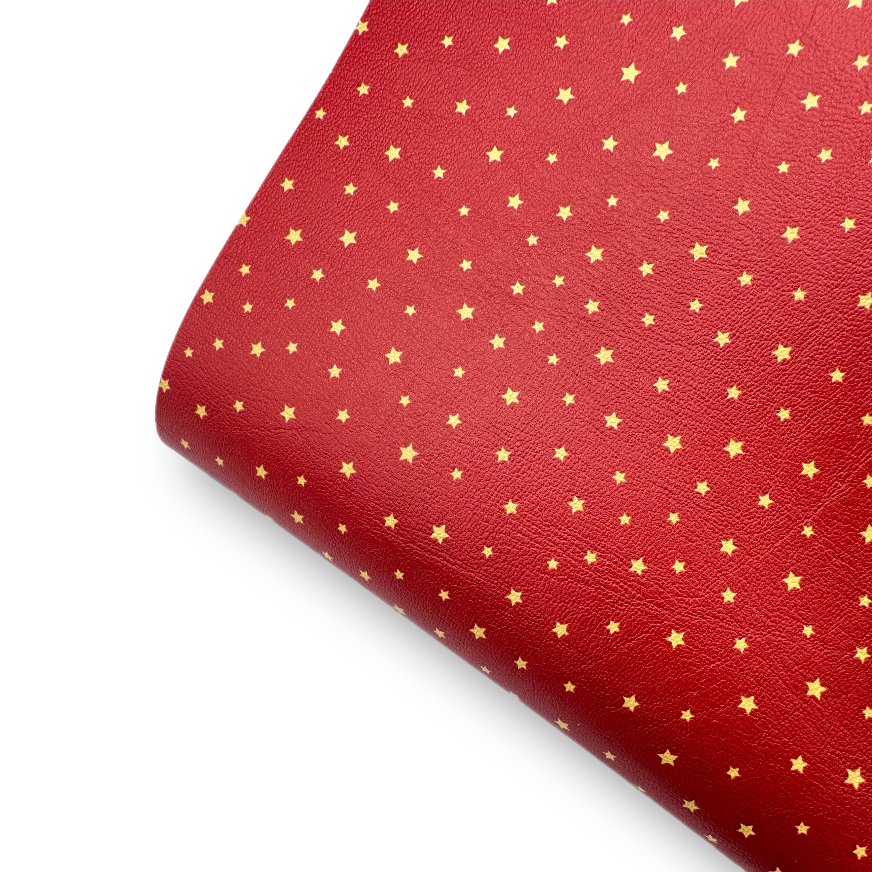 Christmas Stars Premium Faux Leather Fabric Sheets