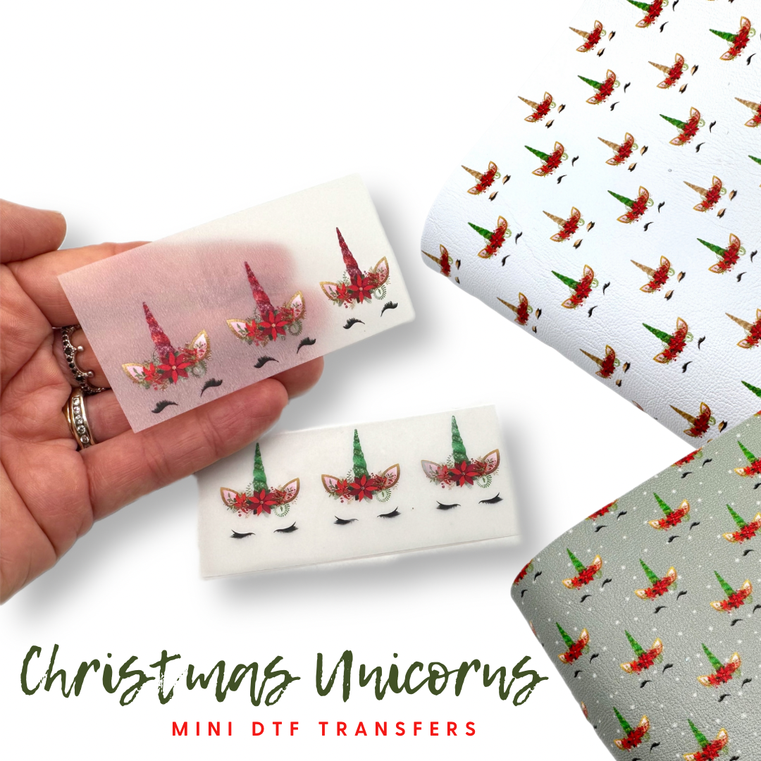 Christmas Unicorns DTF Mini Transfers 1''