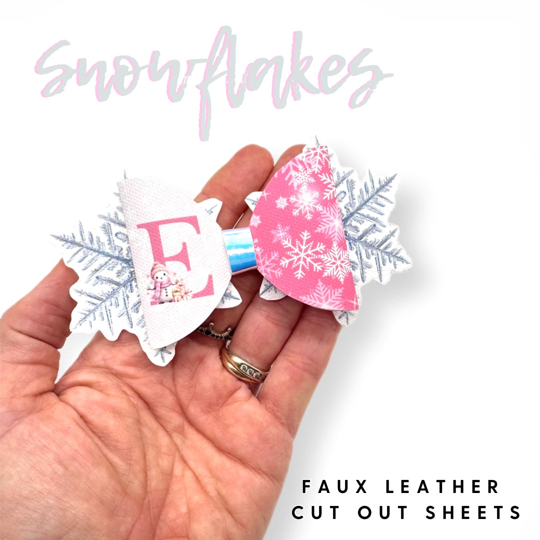 Snowflake DIY Bow Tails ONLY- Faux Leather Craft Cutout Sheets