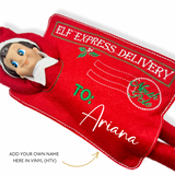 Elf Arrival or Return Embroidered Letter Envelopes