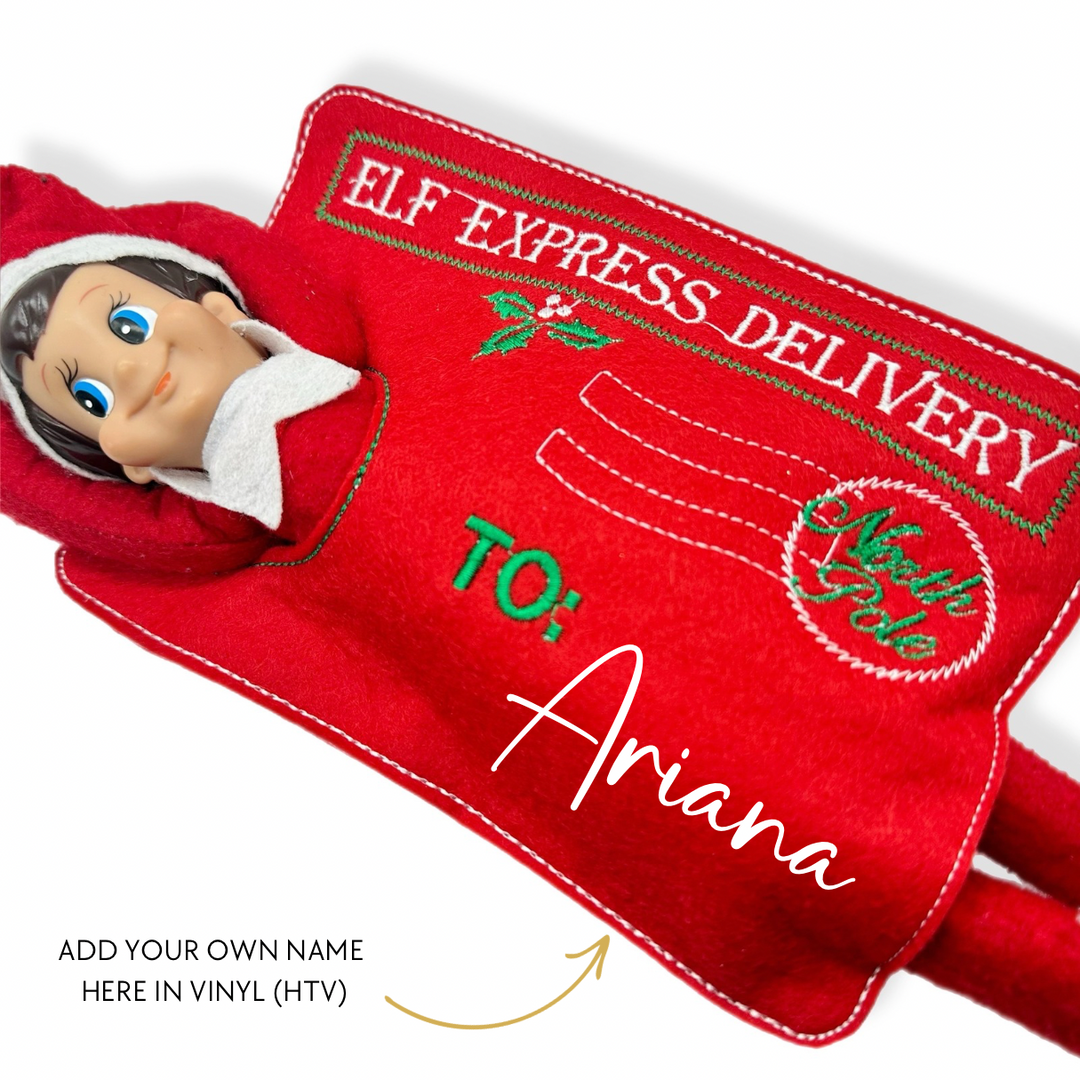 Elf Arrival or Return Embroidered Letter Envelopes