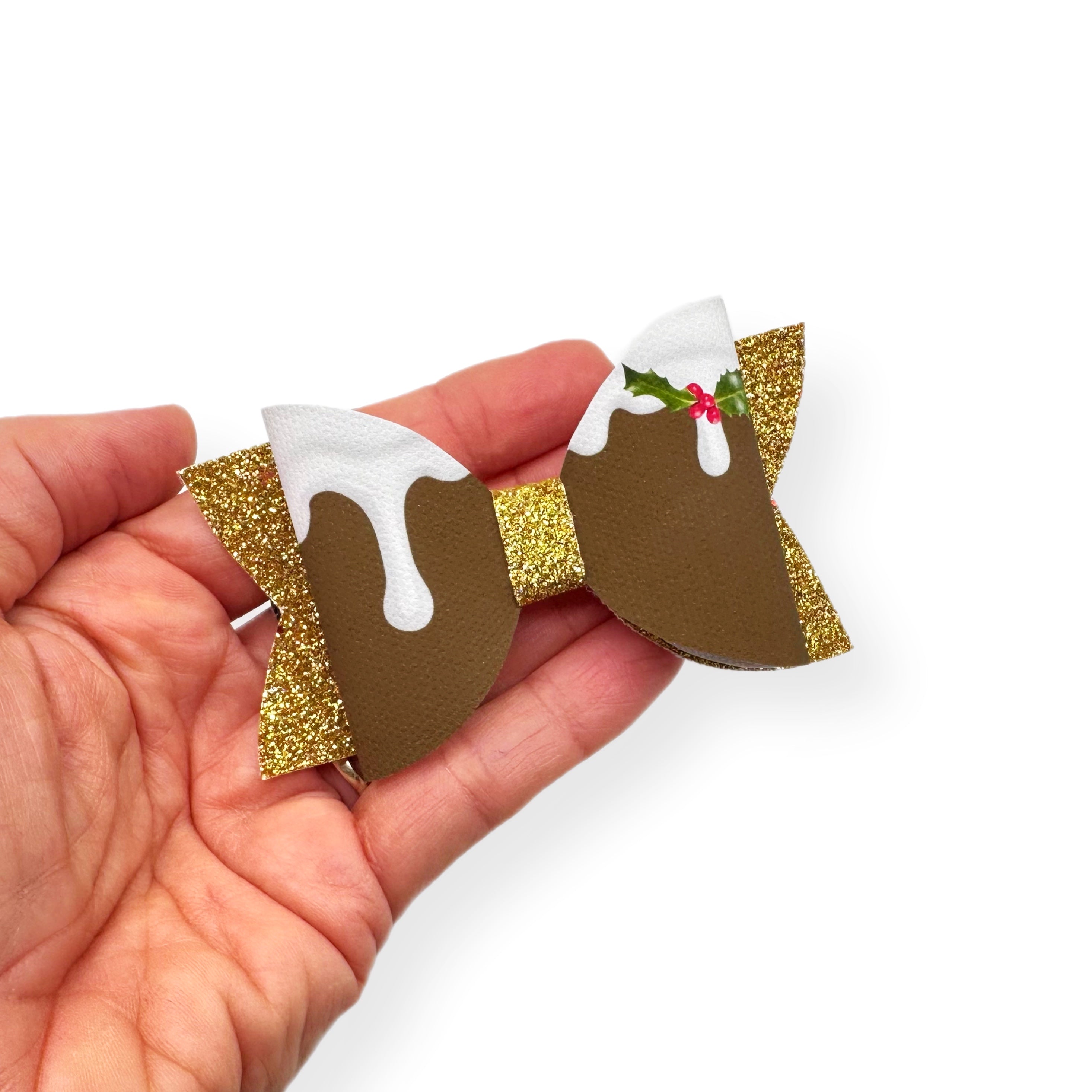 Mummy's Little Xmas Pudding 3.5” | Create your own Personalised Bow Loops