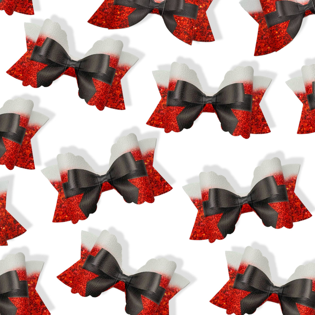 Jingle Bell Rock Bow 3.5” | Pre Cut DIY Hair Bow Loops