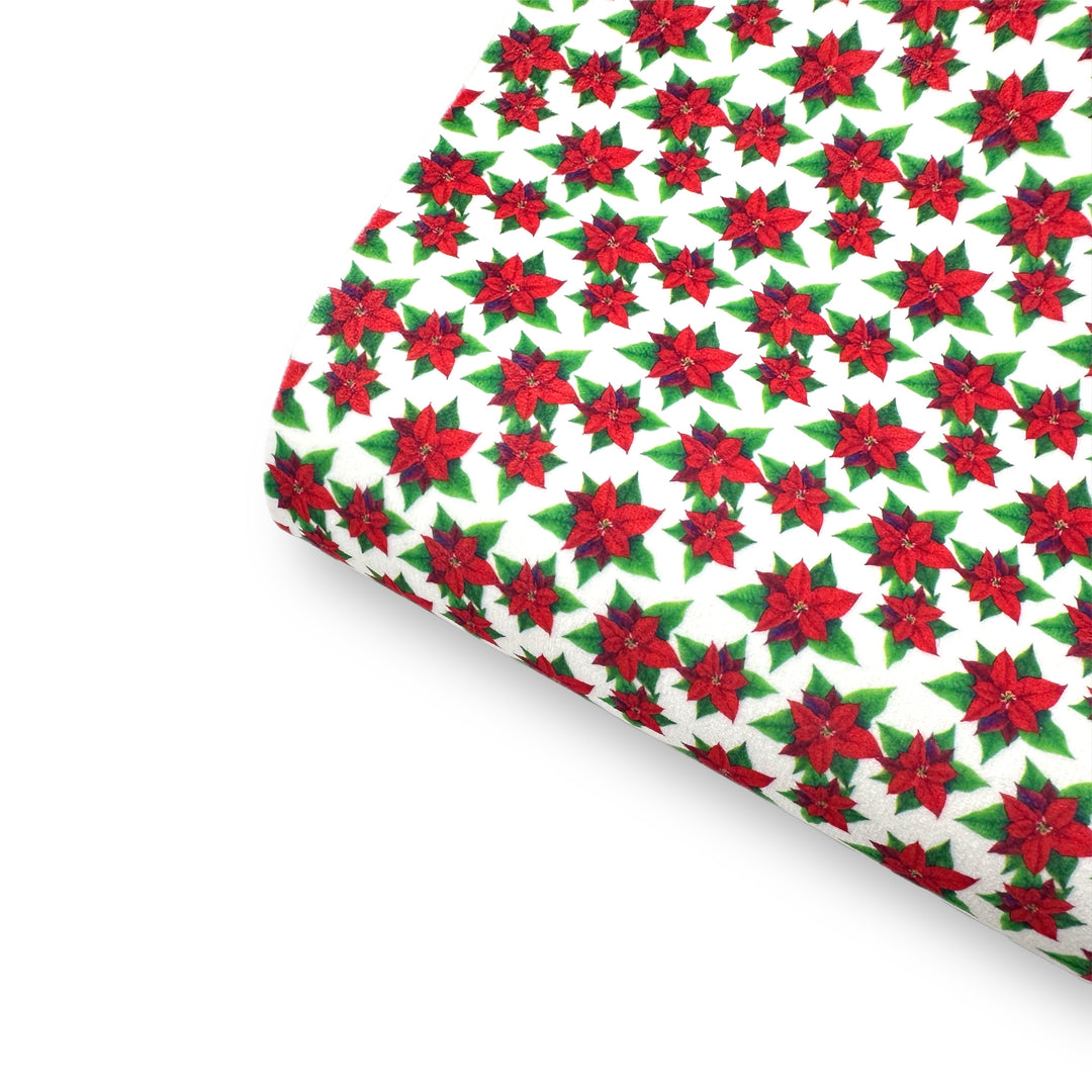 Xmas Poinsettias- Felt, Suede, Velvet or Satin Premium Fabric Sheets