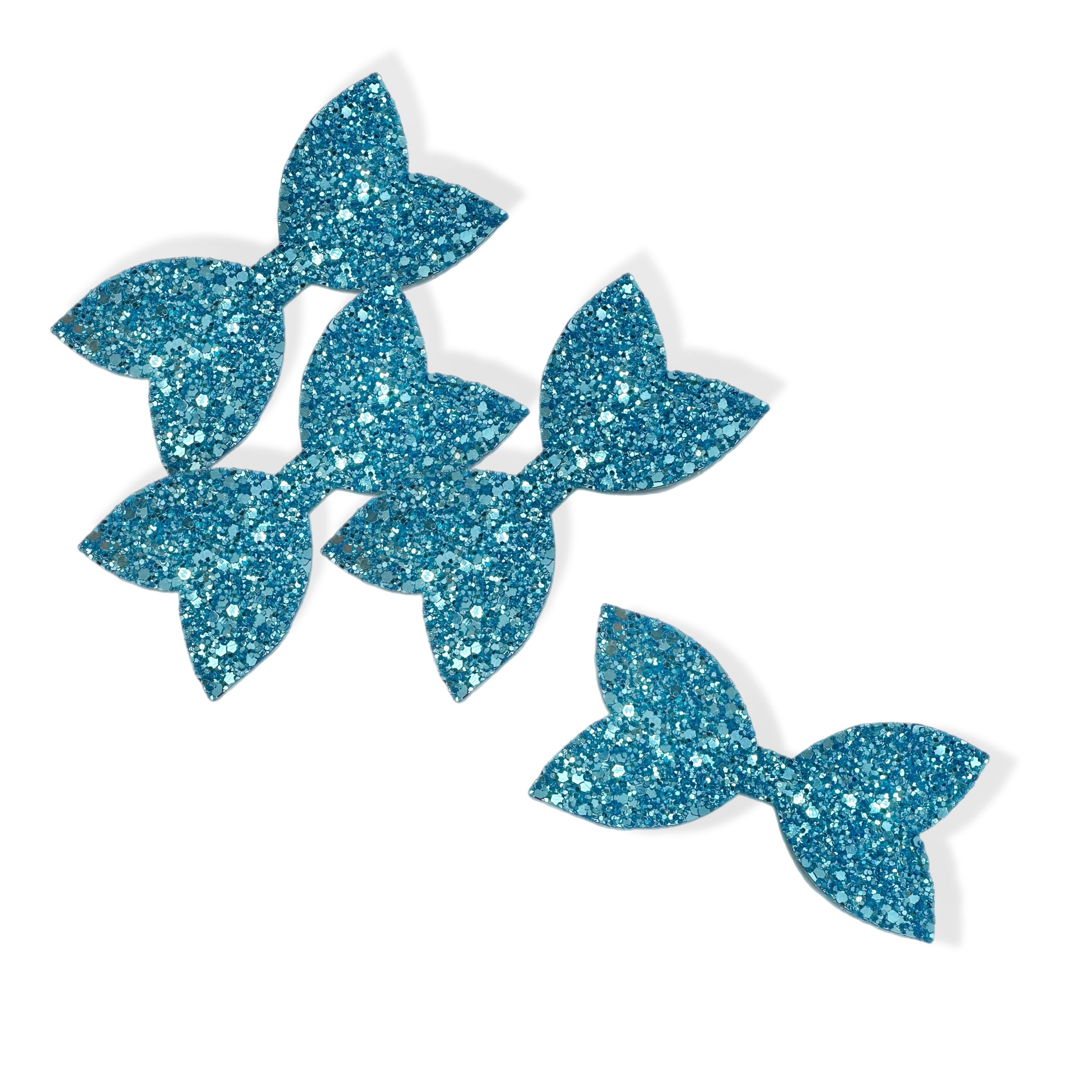 Glass Slipper Pre Cut Chunky Glitter Bow Tails & Centres 3.5”- 4 Pack