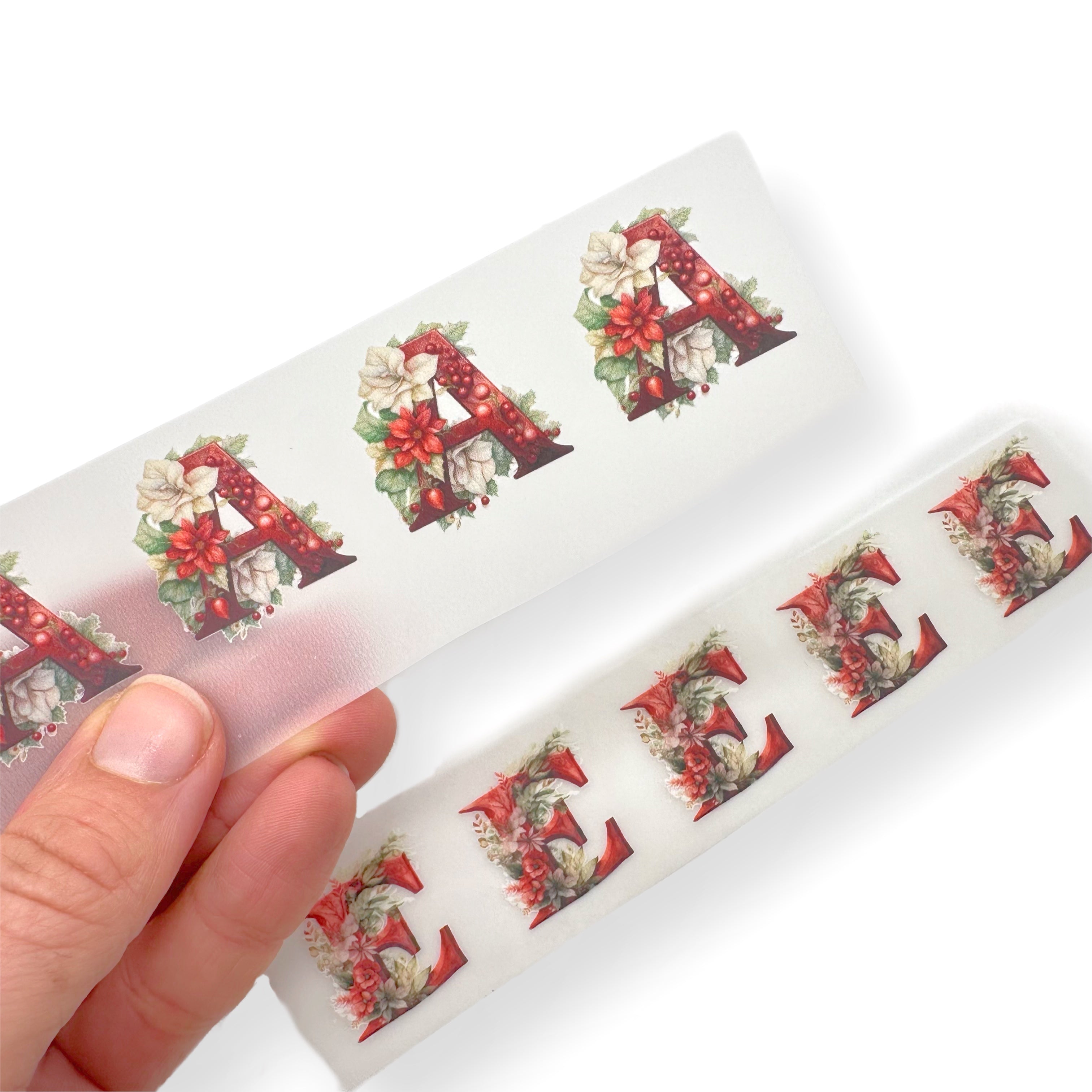 Christmas Floral Fairy Alphabet Letter Initials DTF Mini Transfers 1''
