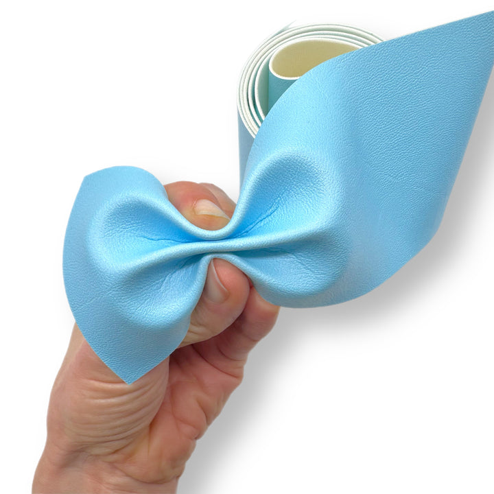 Powder Blue | Core Colour Faux Leather Mega Bow Strips