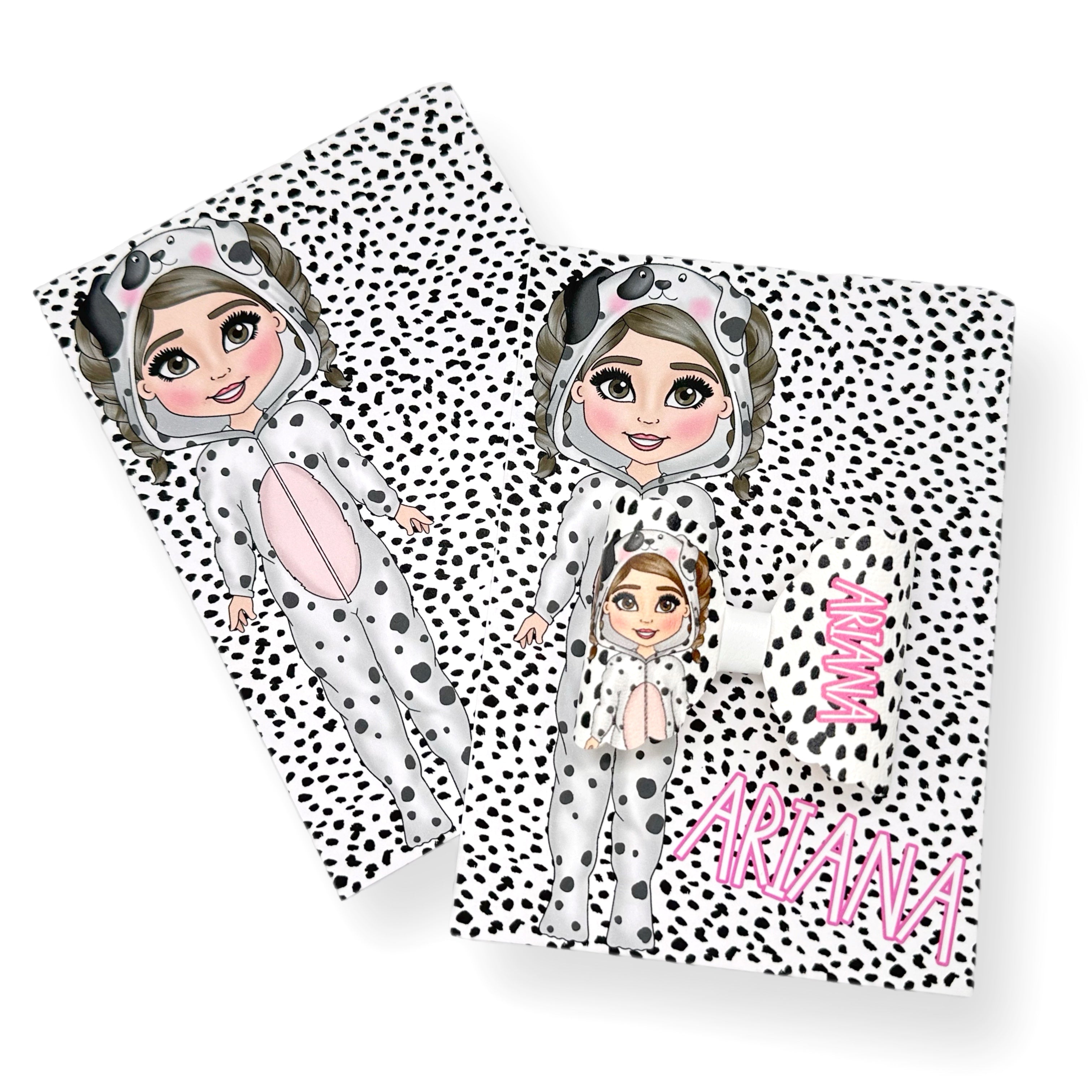 Dalmatian Dolly's 3.5” | Pre Cut DIY Hair Bow Loops with optional Glitter Tails