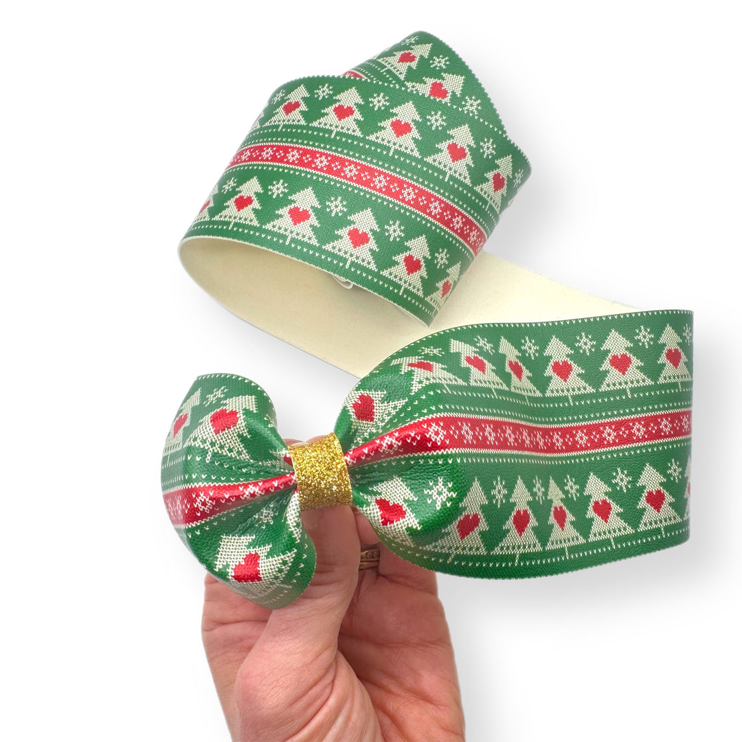 Xmas Jumper | Faux Leather Mega Bow Strips