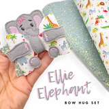 Ellie the Elephant Bow Hug Wrap Arounds & Pop up Feltie Set