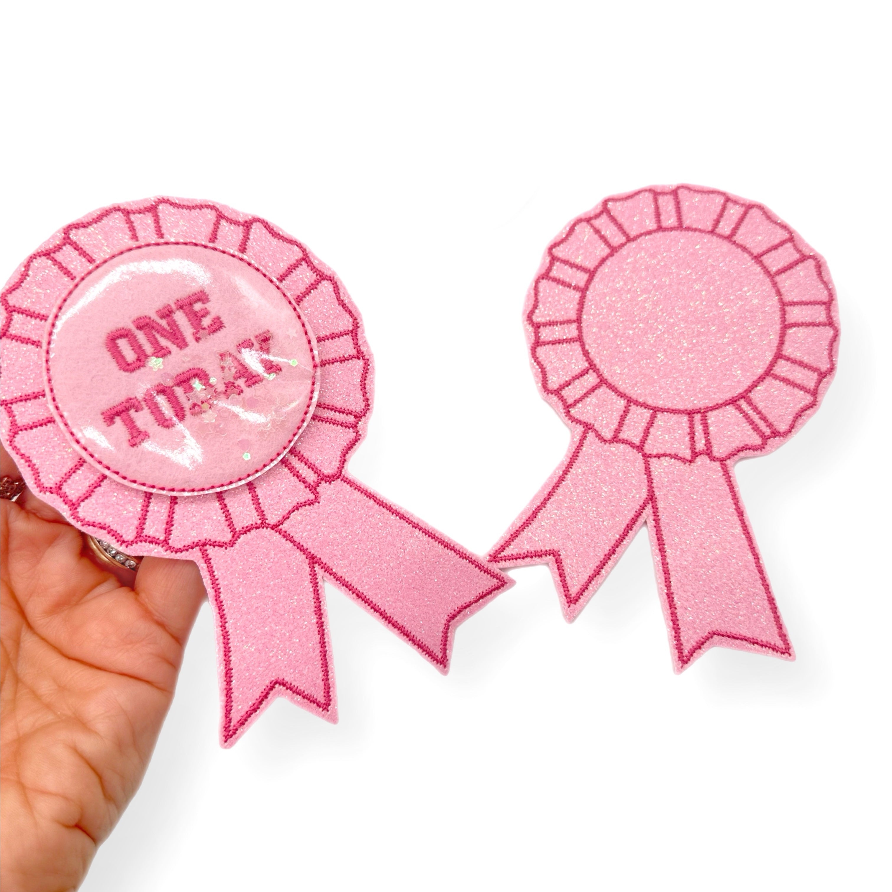 Pink Smaller Birthday Number Word Badge Shaker Felties