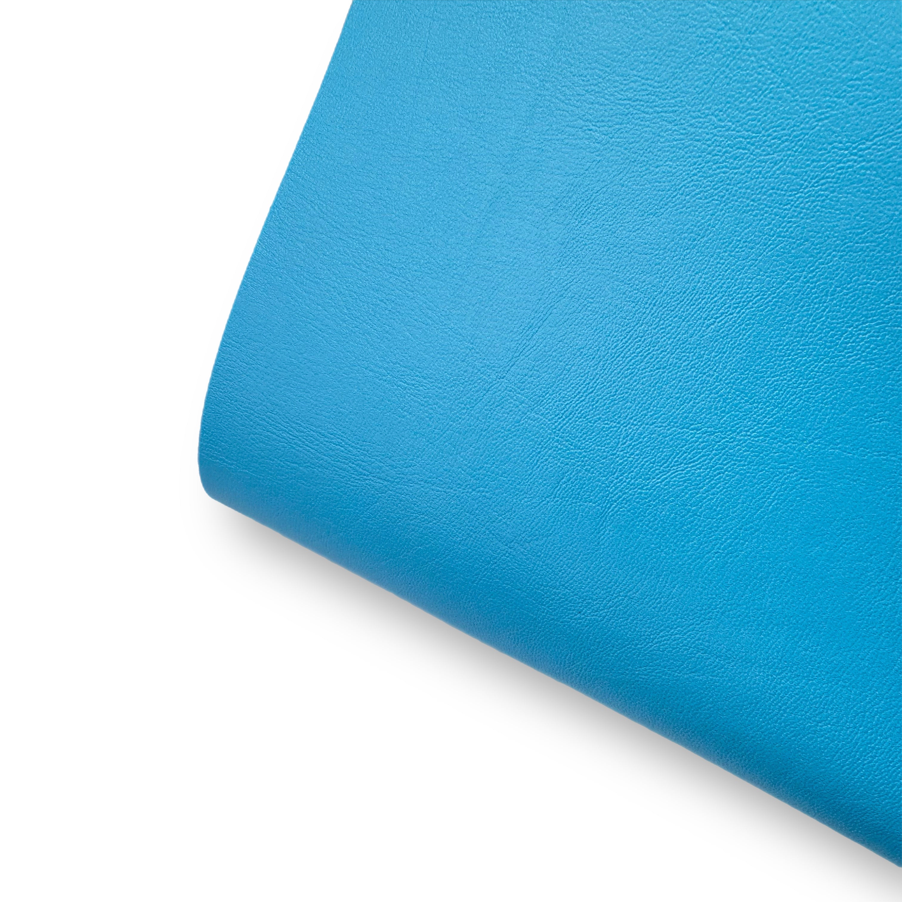 Neon Blue Core Colour Premium Faux Leather Fabric Sheets
