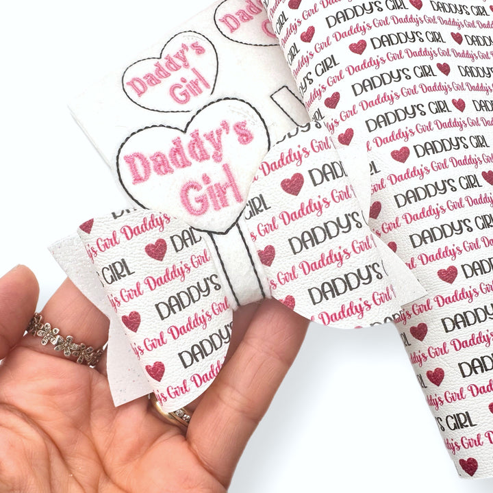 Daddys Girl Hearts Pop Up Bow Centre Felties