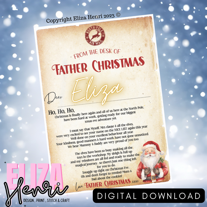 Exclusive Print your Own Letter from Father Christmas Digital Download