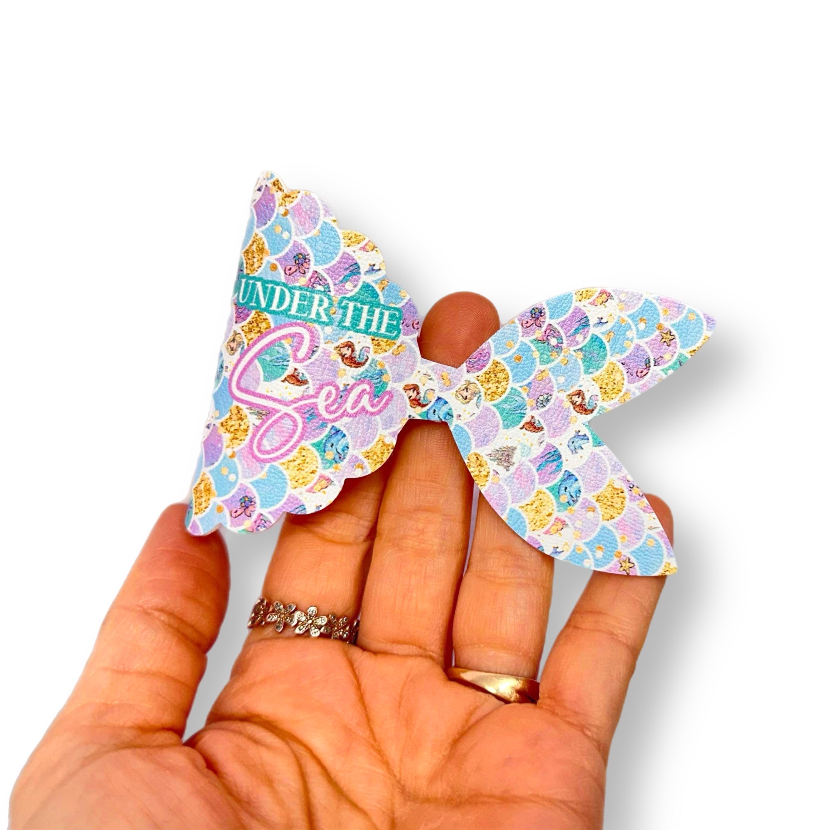 Under the Sea Mermaid Bow 3.5” | Pre Cut DIY Hair Bow Loops