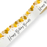 Gold Balloons Personalised Multiple Message Faux Leather Birthday Celebration Banner