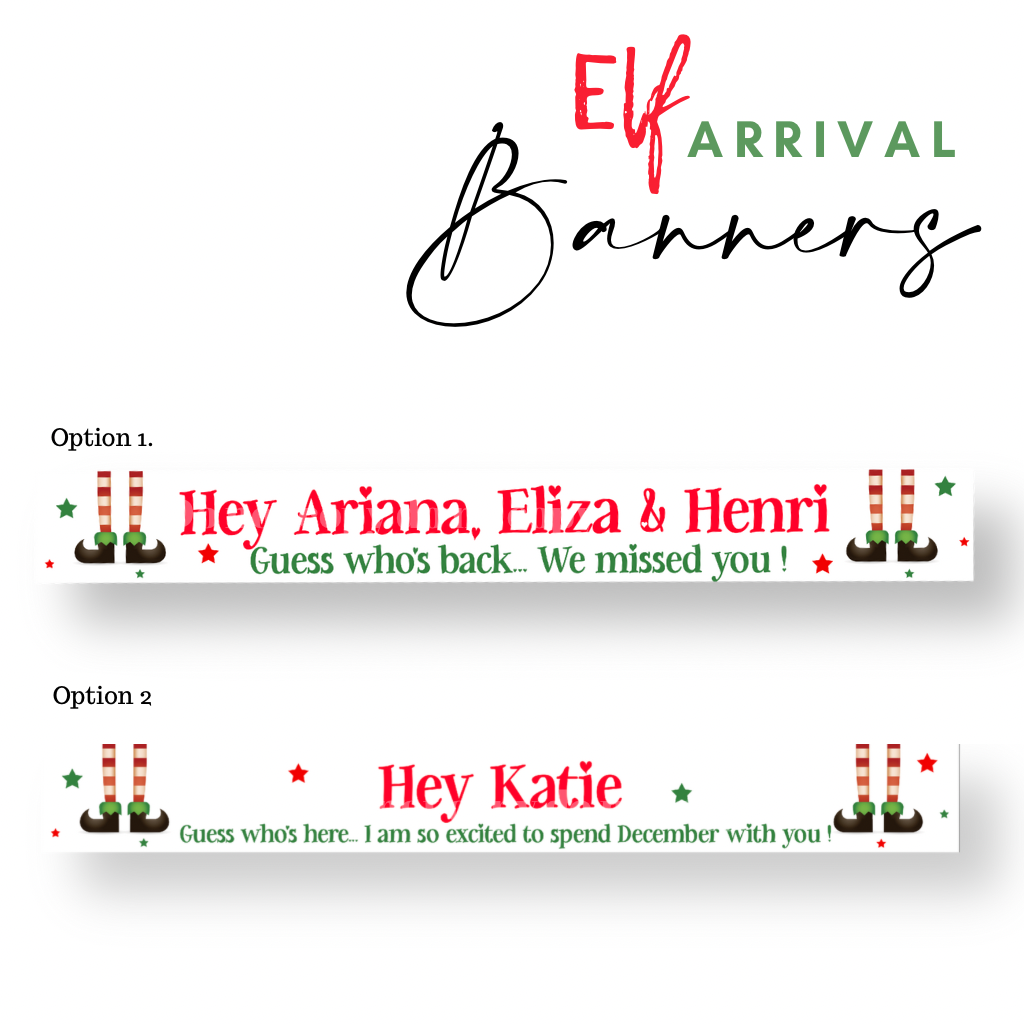 Elf Arrival Personalised Faux Leather Banner