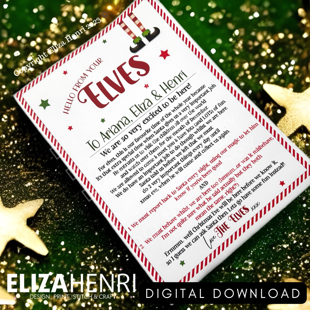 Exclusive Print your Own Letter from the Elf/Elves Digital Download