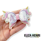 New 2-in-1 Bow Toppers & Bow Tails- Unicorn Twin Sisters Bow Felties