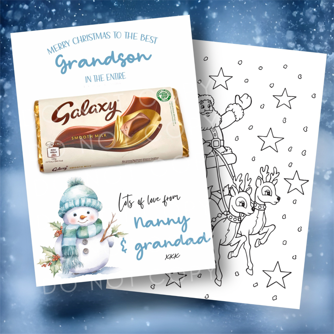 Best in the Galaxy ‘Blue Snowman Version’ Luxury Double Sided Personalised Christmas Canvas