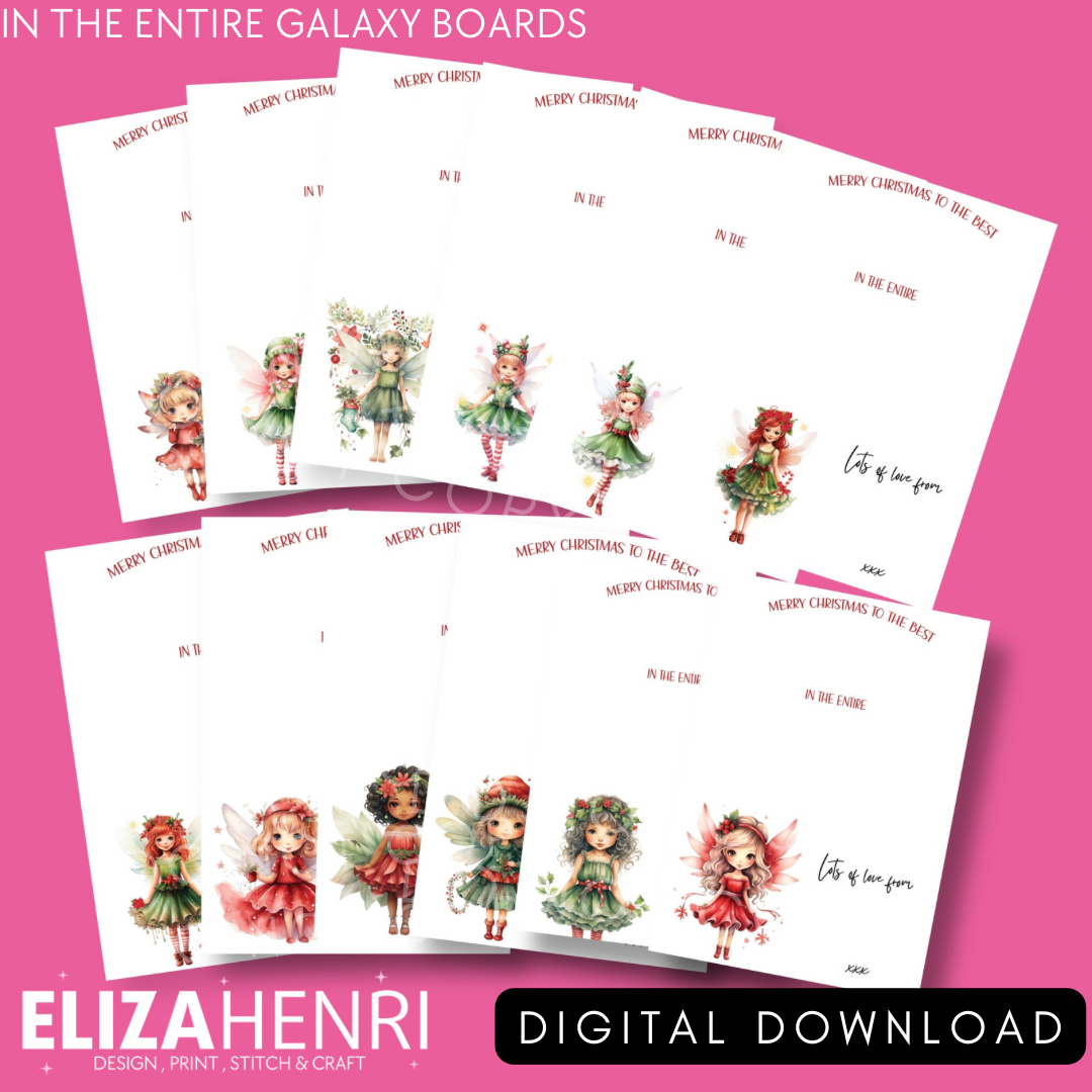 In the Entire Galaxy Christmas Fairy Printable Boards Digital Download- 12 Designs