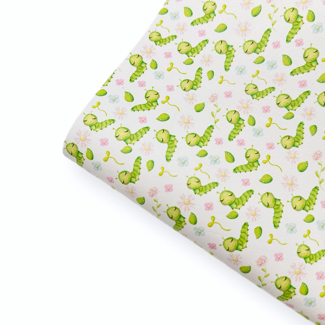 Little Caterpillar Premium Faux Leather Fabric