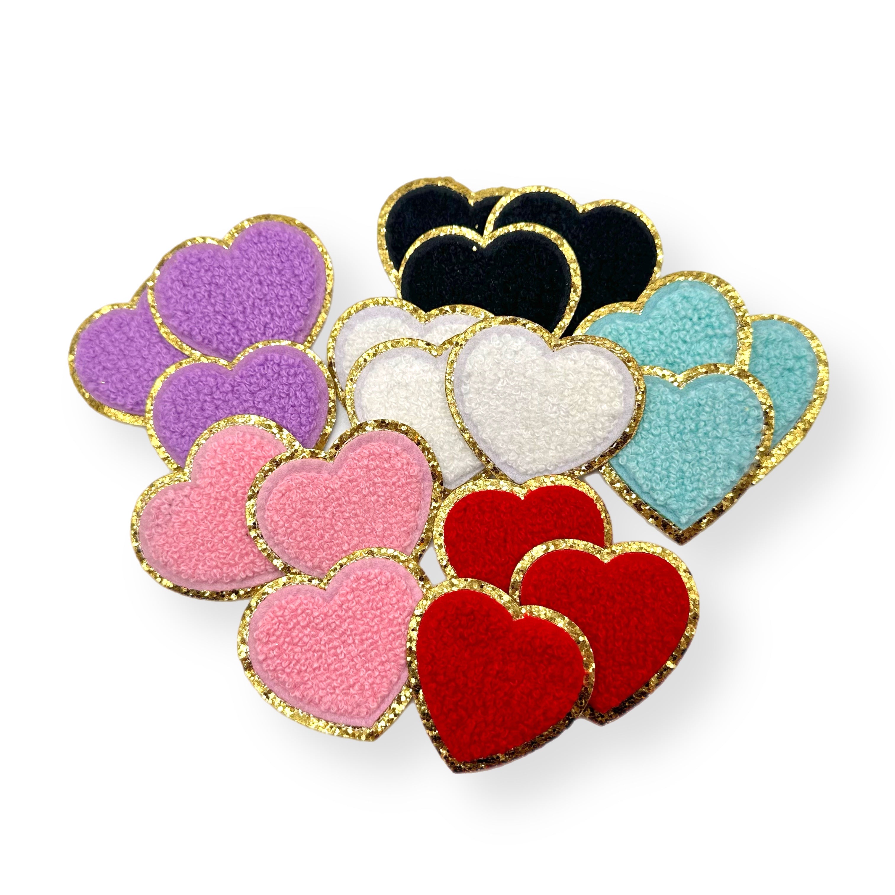 Heart Shaped Chenille Patches