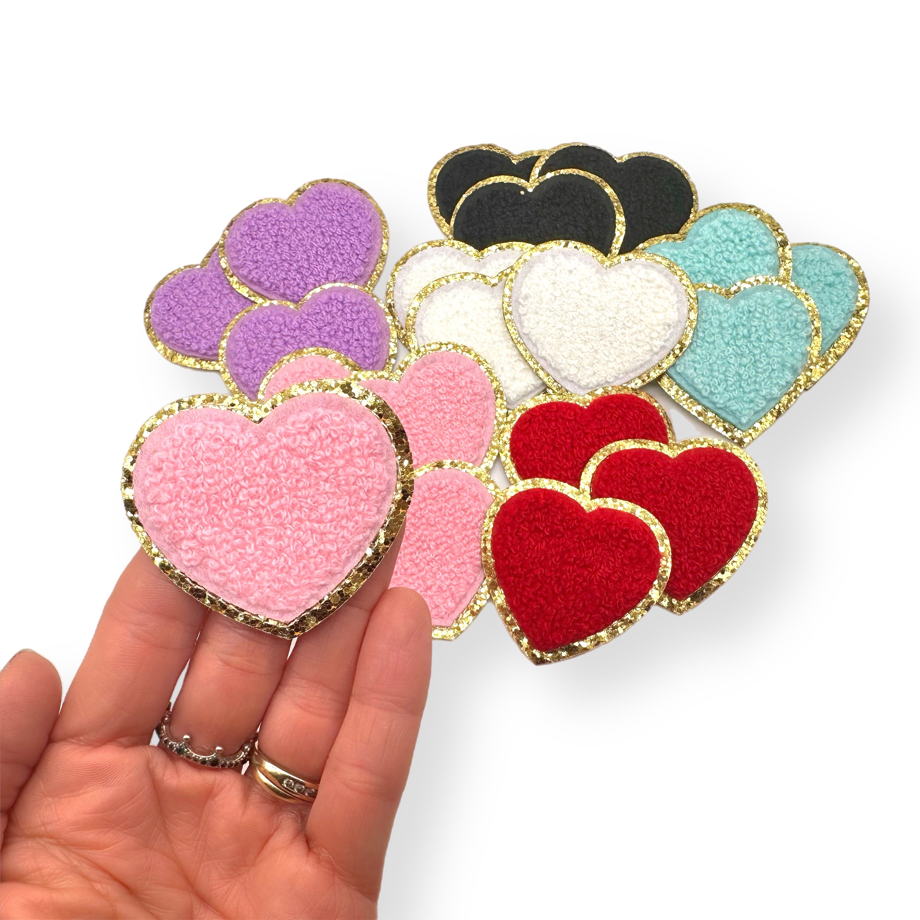 Heart Shaped Chenille Patches