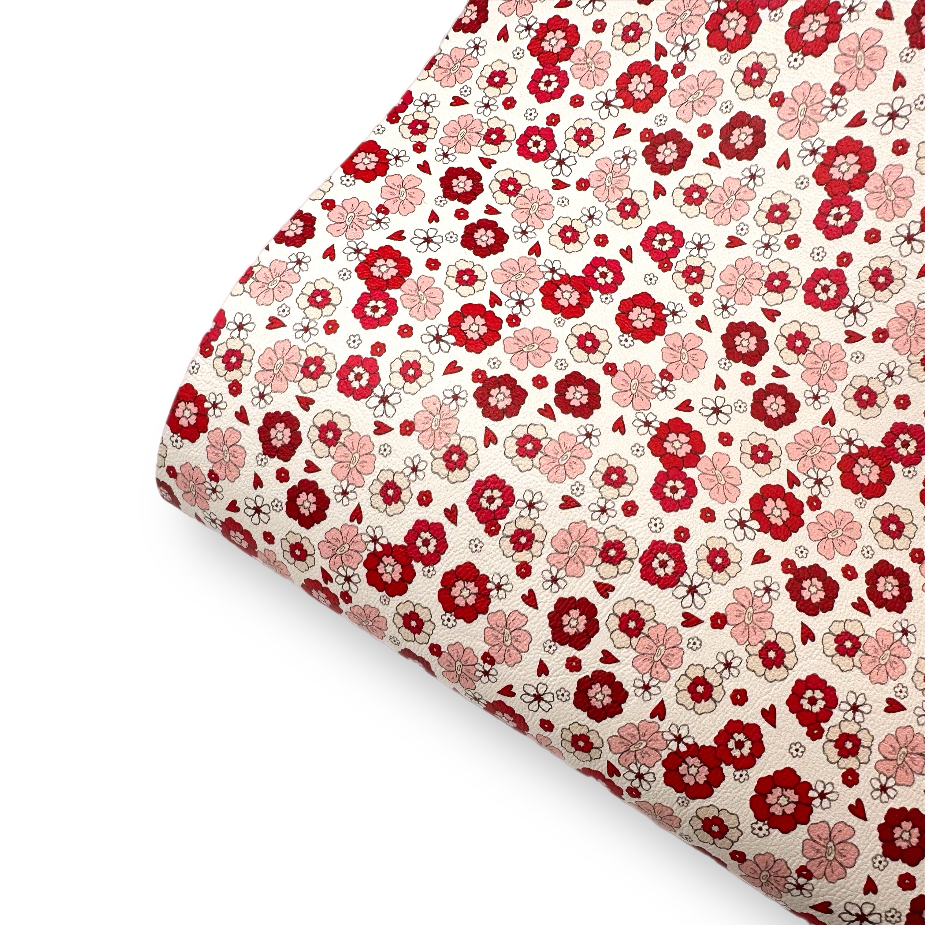 Retro Loved Up Blooms Premium Faux Leather Fabric Sheets